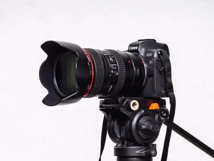 Tripod camera in a studio
